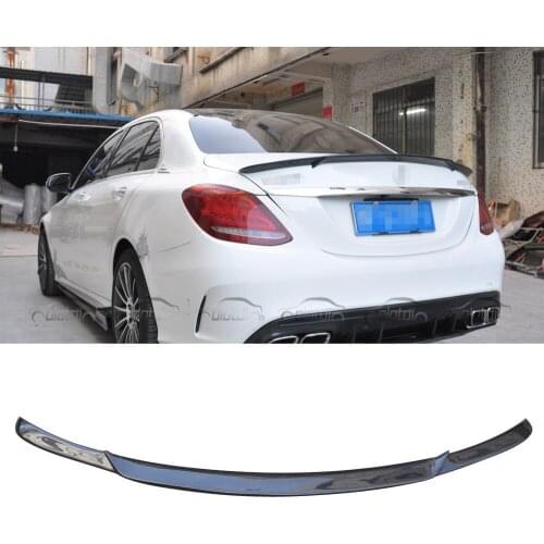 Real Carbon Fiber Rear Spoiler WIng Boot For Mercedes Benz W205 C Class