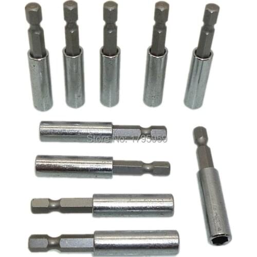 10pcs/Set 1/4" Hex Shank Quick Release 60mm Drill Screw Magnetic Screwdriver Bit Holder Conversion Tool High Quality