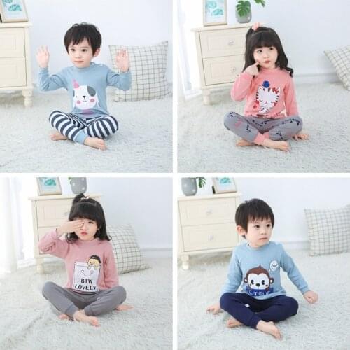 Fashion Designer Brand Kids Clothes Boys Girls Long Sleeve 2pcs Children Autumn Sleepwear Baby Girls Winter Outfits 0-4 Year Old