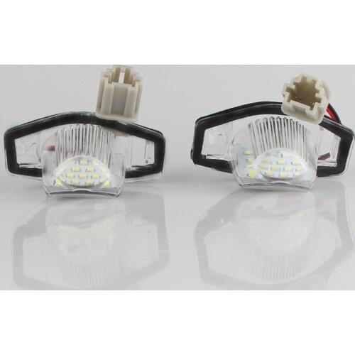 2 Pcs/Set 18 LED Lamp Number License Plate Light for Honda Jazz Odyssey Stream Insight CRV FRV HR-V Crosstour 5D DXY