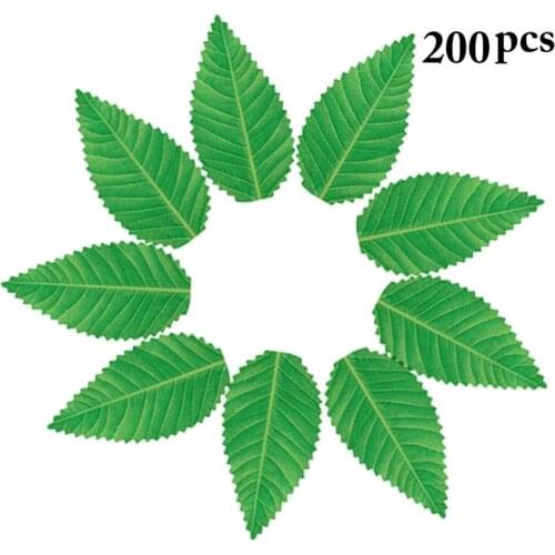 200 PCS Artificial Leaves Sets Lifelike Plastic Fake Green Leaves Decoration For Seafood Plate Sushi Dish Food Ornaments