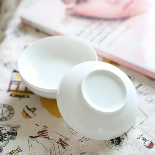 3 PCS Pure white household bone china sauce vinegar dish seasoning dish small round dish hot pot dish ceramic snack dish