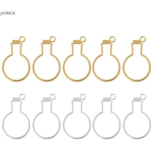 5Pcs Bulb Bottles UV Frame Pendant Open Bezel Setting For UV Resin Jewelry DIY