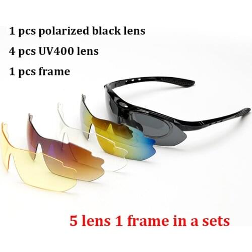 Polarized Goggle Sunglasses Men Women 5 In 1 Outdoor Sport Glasses Optical Prescription Eyewear Frames Eyeglass