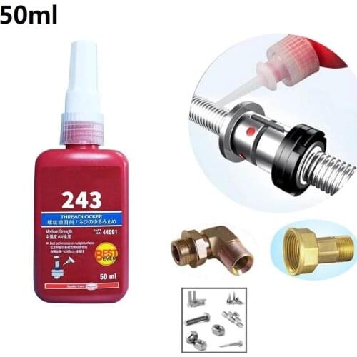 50ml 243 Threadlocker Medium Strength Adhesive Glue For Locking And Sealing Of Threads Below M20 Fast Bonding Metal Components