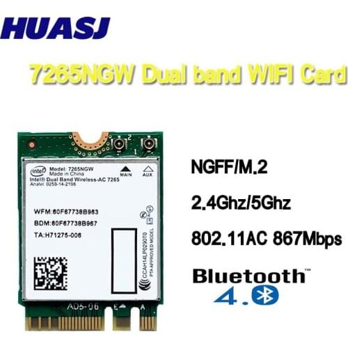 802.11AC Card for Intel 7265NGW Dual band 7265 7265AC 867Mbps vPro/WIDI wireless network card WiFi Bluetooth-compatible 4.0