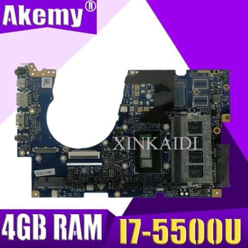 Akemy UX303LAB Laptop Motherboard FOR ASUS UX303LA UX303LNB Laptop Motherboard I7-5500U 4GB RAM 90NB04Y0-R05000