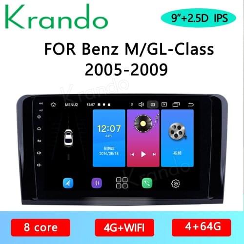 Krando Android 10.0 9" IPS Full Touch car radio navigation for Benz ML280-350-500 GL-320-350-450 W164 X164 2005-2009 Audio GPS