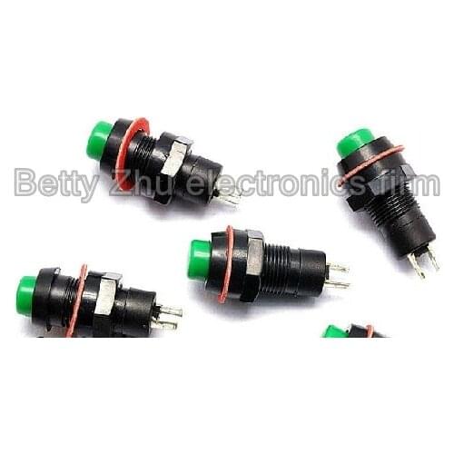 20PCS/LOT Self-locking switch button switch / DS-211 caliber 10MM 1A/250V green