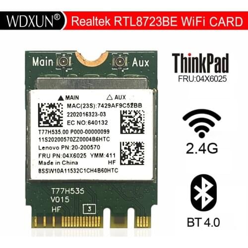 Realtek RTL8723BE 04X6025 NGFF Wireless card Wifi Bluetooth 4.0 for IBM/Lenovo E450 E455 Y50-70 Y50-70