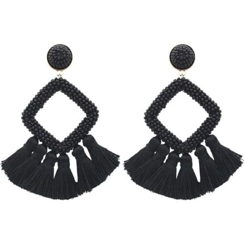 Bohemian beaded earrings handmade seed beads tassel drop earrings for women statement jewelry big Brincos 2020 earings wholesale
