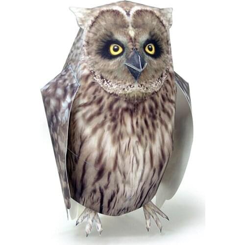 Blakistons Fish Owl Bird Paper Model Realistic Animal Mini Cute Card 3D Papercraft DIY Kids Adult Handmade Craft Toys WE-043