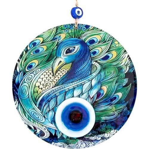 PeacockPatterned Blue Evil Eye Beads Glass Wall Ornament Home decoration products smart consumer lucky charm bead evil eye smart