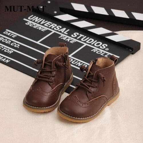 Kid boots Children genuine Martin boots Boy&girl Fashion Wear-resistant boots soft non-slip rubber sole boots 4-12 years old