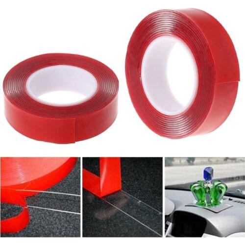 Red double-sided tape high-strength acrylic adhesive transparent and non-marking car sticker fixed acrylic tape for car interior