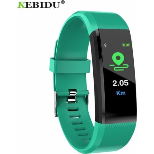 Kebidu Bluetooth ID115 plus Wristband Smart Watch Heart Rate Tracker Remote Camera Bracelet LCD Wristband For Android iOS Phone