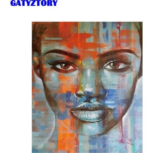 GATYZTORY Frame Figure Painting Face Wall Art Picture DIY Digital Painting by Numbers Hand Painted for Adult Wall Art