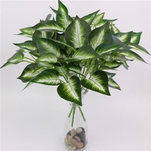 Artificial Real Touch Rich Leaves Plant Simulation Green Radish Leaves Flower Shop Green Wall Accessories