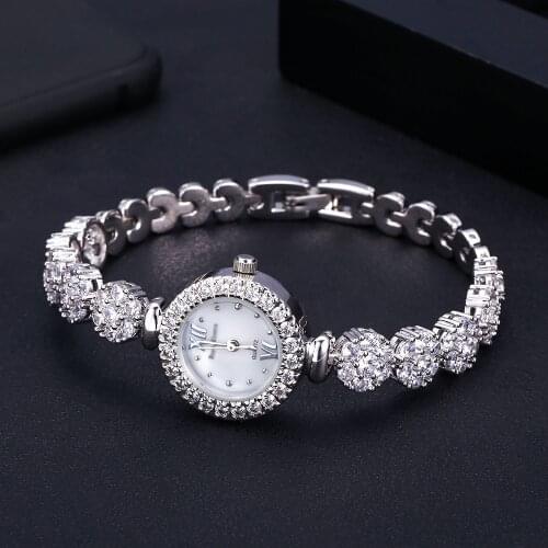 Jankelly Qualtiy AAA Zircon Elements Leaf Austrian Crystal Bracelet Watch for Wedding Party Fashion Jewelry Made with Wholesale