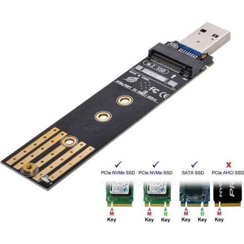 Jimier USB 3.0 to NVME M-key M.2 NGFF SATA SSD External PCBA Case Conveter Adapter RTL9210B Chipset