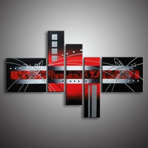 Hand-made oil painting on canvas Red abstract oil paintings in the interior decoration XD5-030