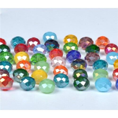 Mixed Color Crystal Rondelle Beads 4 6 8mm Glass Loose DIY Natural Stone Spacer Faceted Beading Czech Jewelry Materials