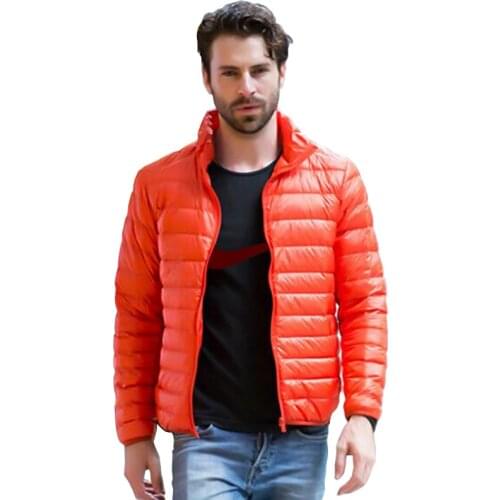 Winter Men Down Jackets Breathable Thin and light Warm White duck down Stand collar Coats Outdoor Camping Hiking Trekking Jacket