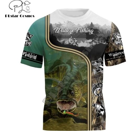 2021 Summer Cool Hipster Men t-shirt Walleye Fishing With Dad 3D Printed Harajuku Short sleeve T shirt Unisex Casual tops TX200