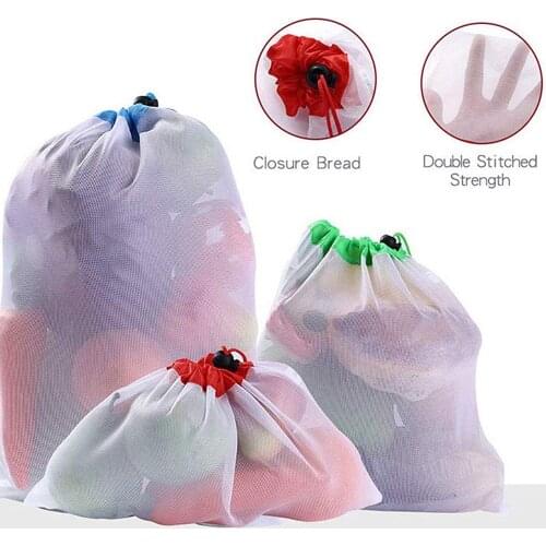 1PC Reusable Mesh Produce Bags Washable Eco Friendly Lightweight Bags For Grocery Shopping Storage Fruit Vegetable Net Bag