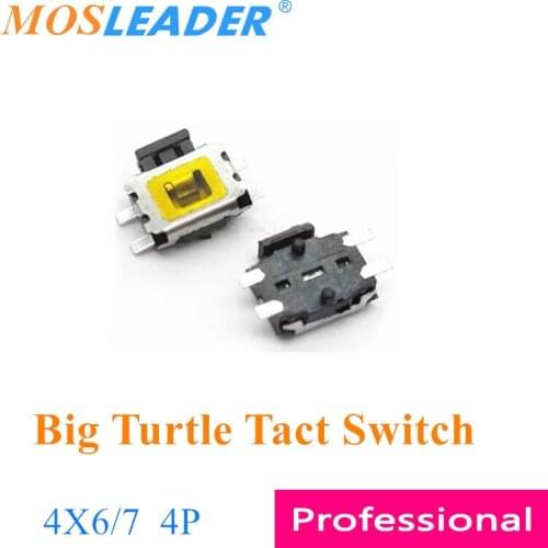 Mosleader 1000pcs Big Turtle Tact switch Touch Button 4P 4*7 4*6 4x7 4x6 Side switch button with location Bulk Tape
