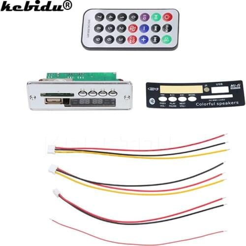 Kebidu Hot USB Bluetooth Hands-free MP3 Player Integrated MP3 Decoder Board Module with Remote Control USB FM Aux Radio for Car