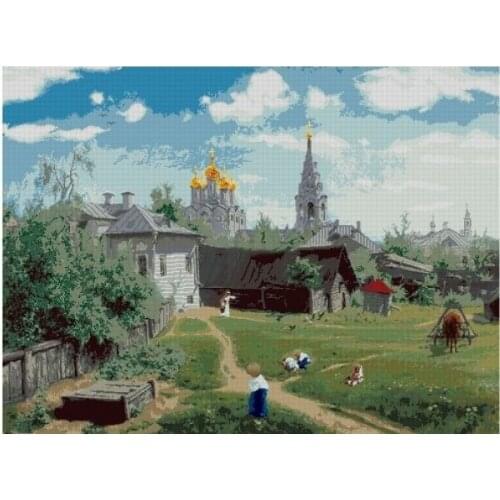 New Courtyard Clear Picture Top Quality Cross Stitch Kits Sewing kit Crafts 14CT Unprinted Embroidered Handmade Art Set Decor