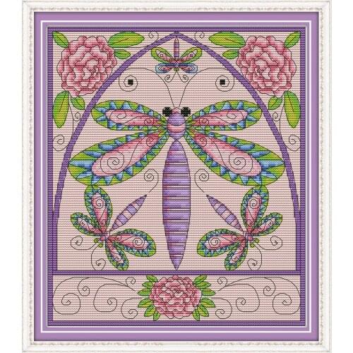 Dragonfly cross stitch kit aida 14ct 11ct count print canvas cross stitches needlework embroidery DIY handmade