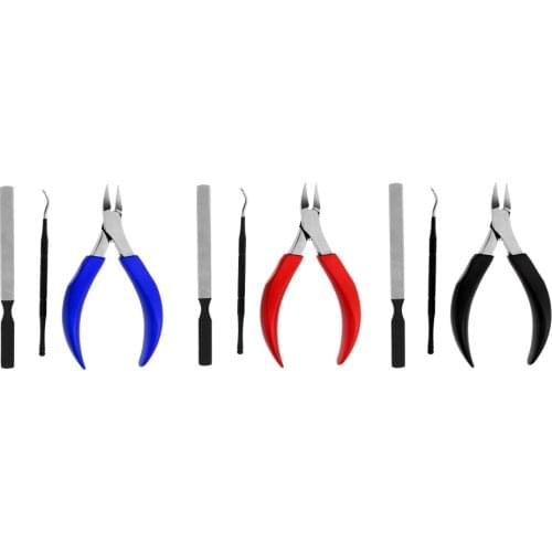 Stainless Steel Durable Cuticle Cutter Nippers Pusher Fork Removal Dead Skin Nail Art Polishing File Manicure Tools Set