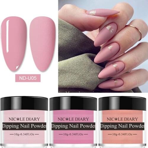 NICOLE DIARY Nude Pink Series Dipping Nail Powder Matting Series Dip Nail Glitter Polish Liquid Chrome Dust Pigment Decoration