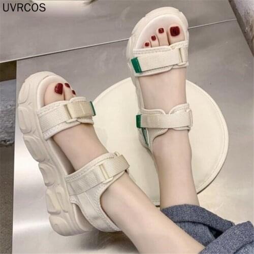 2021 New Flying Woven Sports Sandals Womens Summer Casual Fashion All-match Comfortable Sandals Womens Shoes Thick Bottom