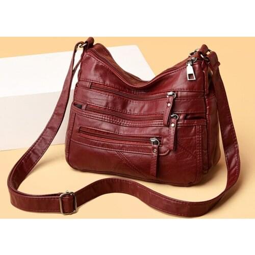 2021 New Soft Retro Shoulder Bag Fashion Luxury Messenger Bag Female Travel Handbag Multi-Bag Large Capacity Casual Shoulder Bag