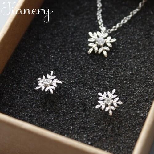 New Fashion Crystal Snow Earrings Necklaces Pendant Jewelry Sets for Women Wedding Statement Jewelry