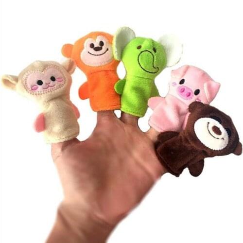 Finger Puppets Baby Mini Animals Educational Hand Cartoon Animal Plush doll Finger Puppets theater Plush Toys for Children Gifts