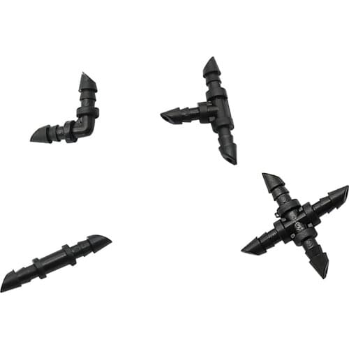 Plastic 4/7mm Hose Connectors Barbed Tee Cross Straight Elbow Type Connectors Pipe Repair Connection Tool 400 Pcs