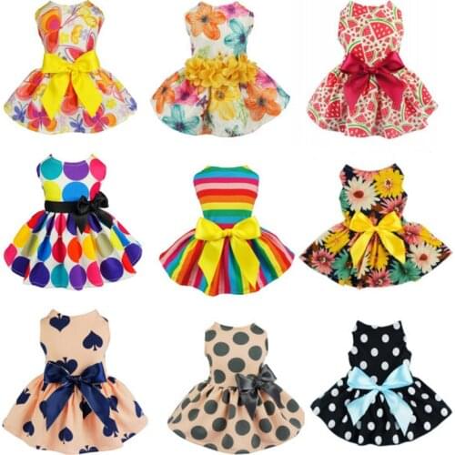 Pet Dress for Dogs Cats Cute Flower Summer Puppy Skirt Princess Pet Dresses Party Small Dog Skirt Outfit Dog Clothes Ropa Perro