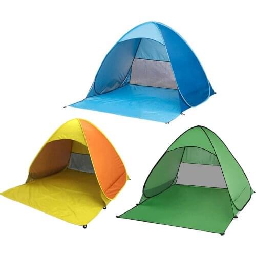 Beach Tent Pop Up UV Sun Shelter Summer Season Sand Tentwith Storage Bag Pegs Automatic Open Tent For Family Tourist Fishing