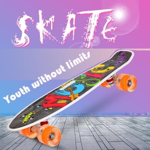 Portable Opening Design Fish Skateboard 59*16cm Mini Cruiser Skateboard Fishboard PU Flash Wheel Penny Banana Skate Board Adult