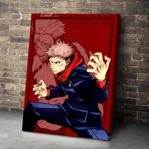 Canvas Prints Poster Jujutsu Kaisen Anime Itadori Yuji Wall Art Painting Living Room Pictures Home Decor Cuadros Modular Frame