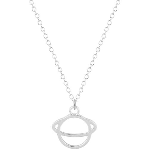QIMING Fashion Vintage Planet Necklaces fashion Pretty Saturn Necklace Simple Necklace For Women Sisters Christmas Gift