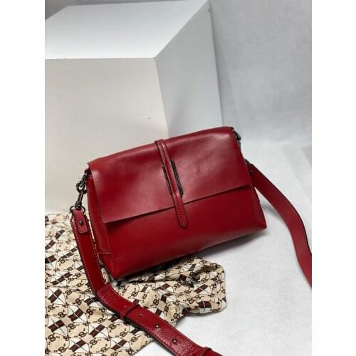 Women Handbag Messenger 2021 Genuine Leather Simple Womens New High Quality Ladies Fashion Bags Cowhide Small Bag Shoulder Bag