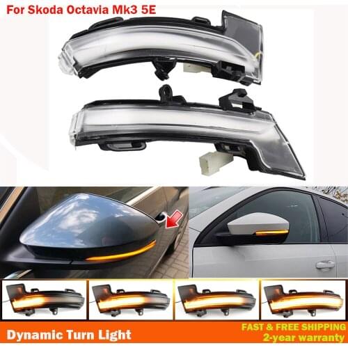 LED Dynamic Turn Signal Light Mirror Blinker Indicator Lamp For Skoda Octavia Mk3 5E A7 2013 2014 2015 2016 2017 2018 2019