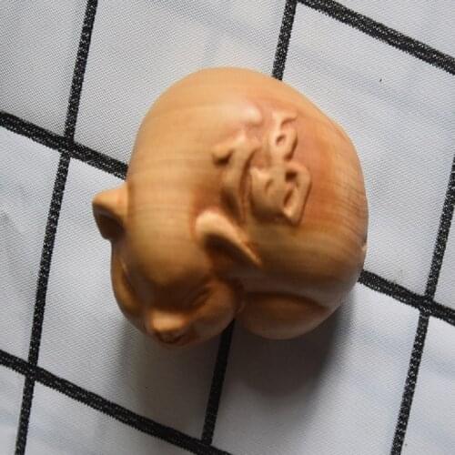 Pig Animal Ornaments Lucky Pigs Propitious Wood Pet Carved Animal Pig Decoration Carving Craft Gifts Home Ornaments