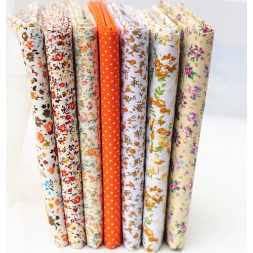 7Pcs Thin Cotton Fabric Patchwork For Sewing Scrapbook Cloth Fat Quarters Tissue For Quilt Needlework Pattern 50X50cm BL005