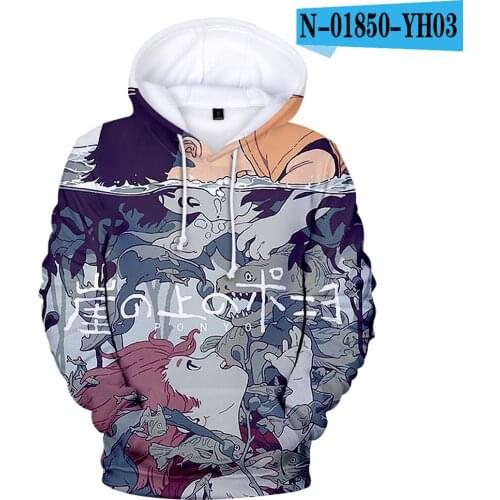 Goldfish Princess on the Cliff 3D Hoodie Sweatshirt Anime Harajuku Fashion Clothing 3D Mens Womens Comfortable Casual Pullover